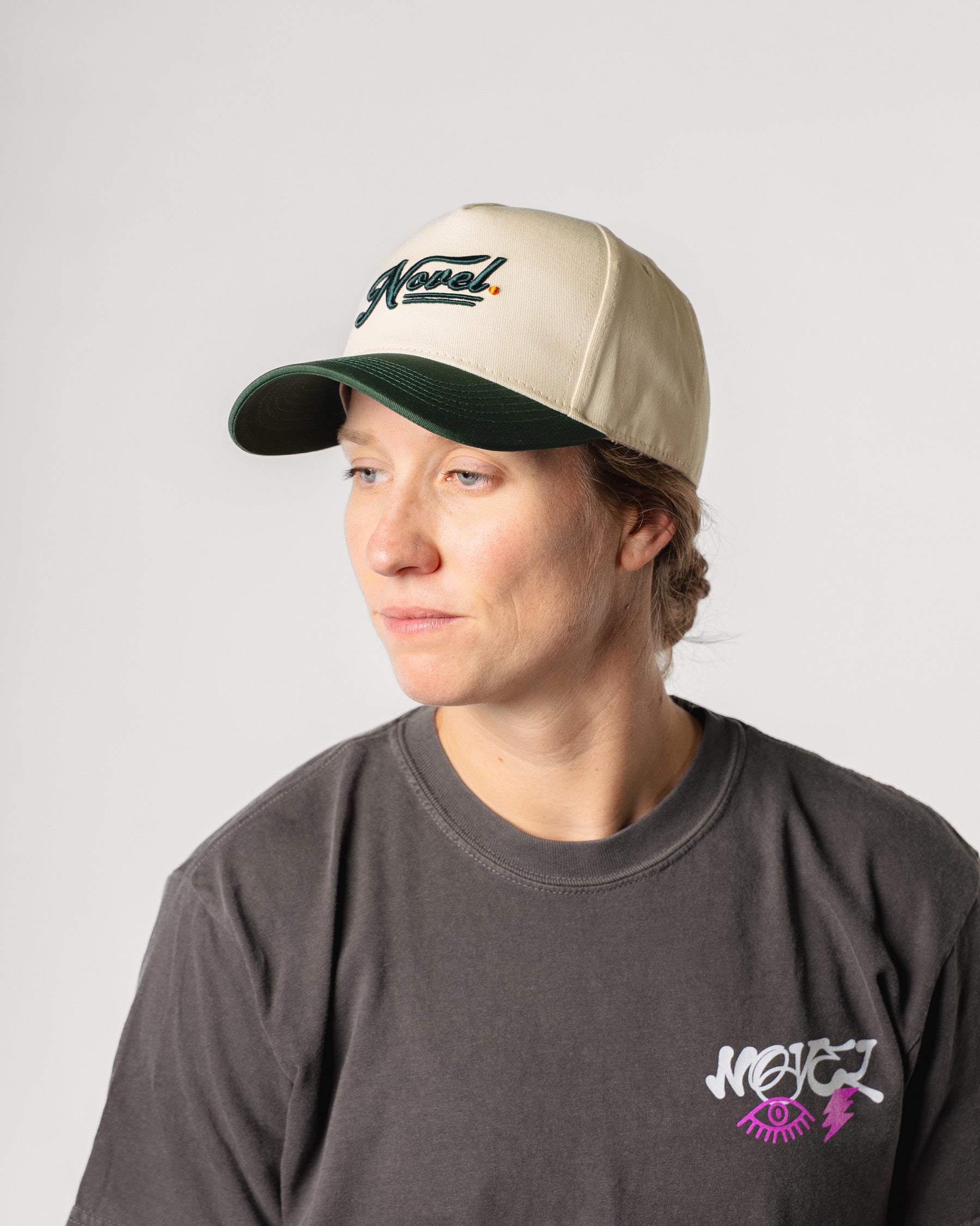 NOVEL SCRIPT SNAPBACK - GREEN/ORANGE/CREAM