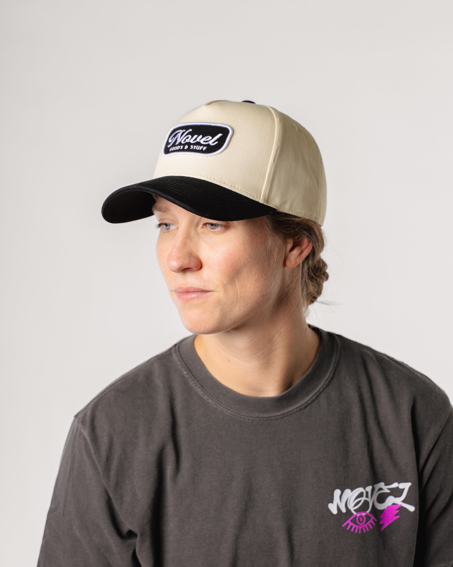 2 TONE SNAPBACK - BLACK/CREAM