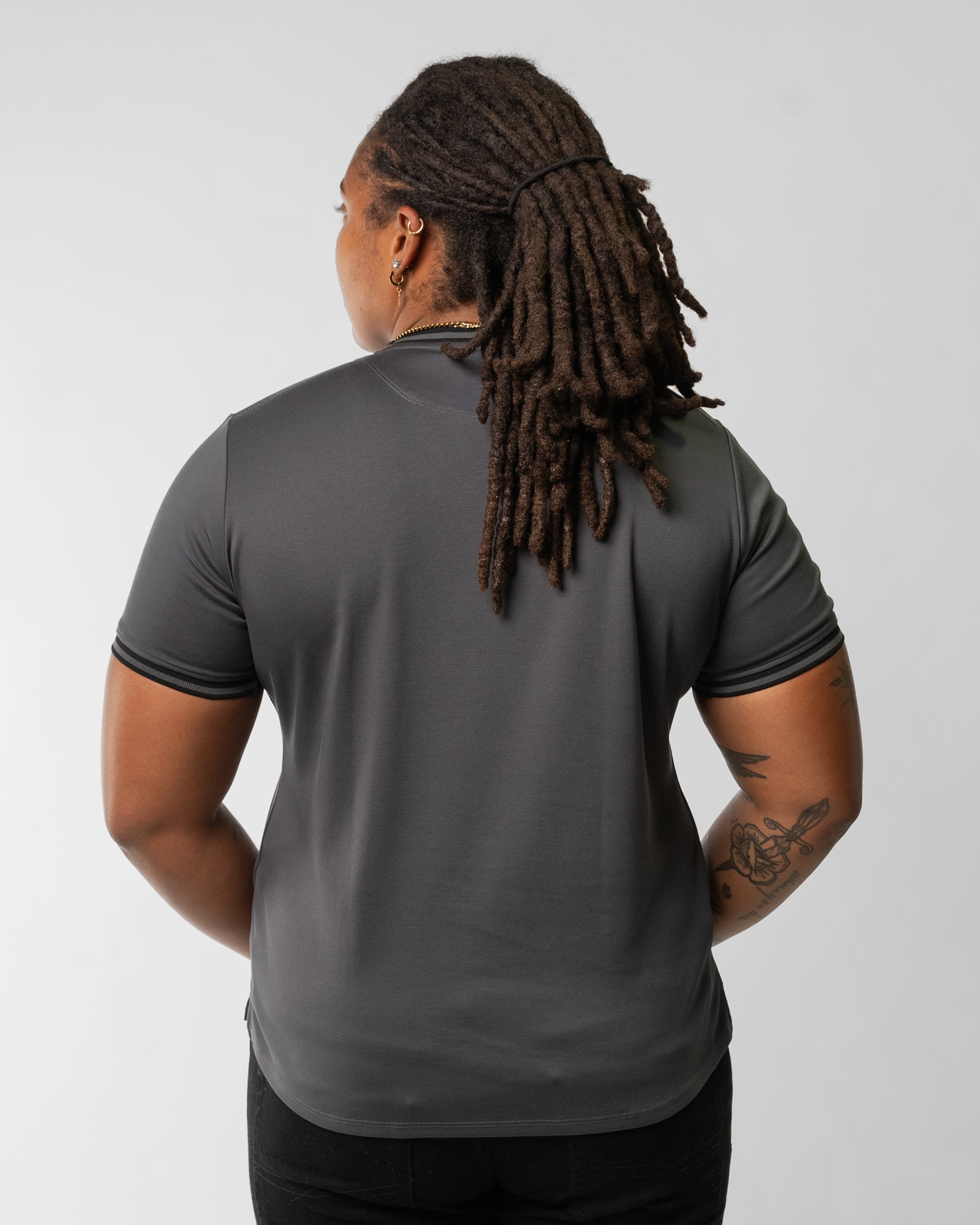 Ribbed Date Night Tee - Muted Navy w/ Black