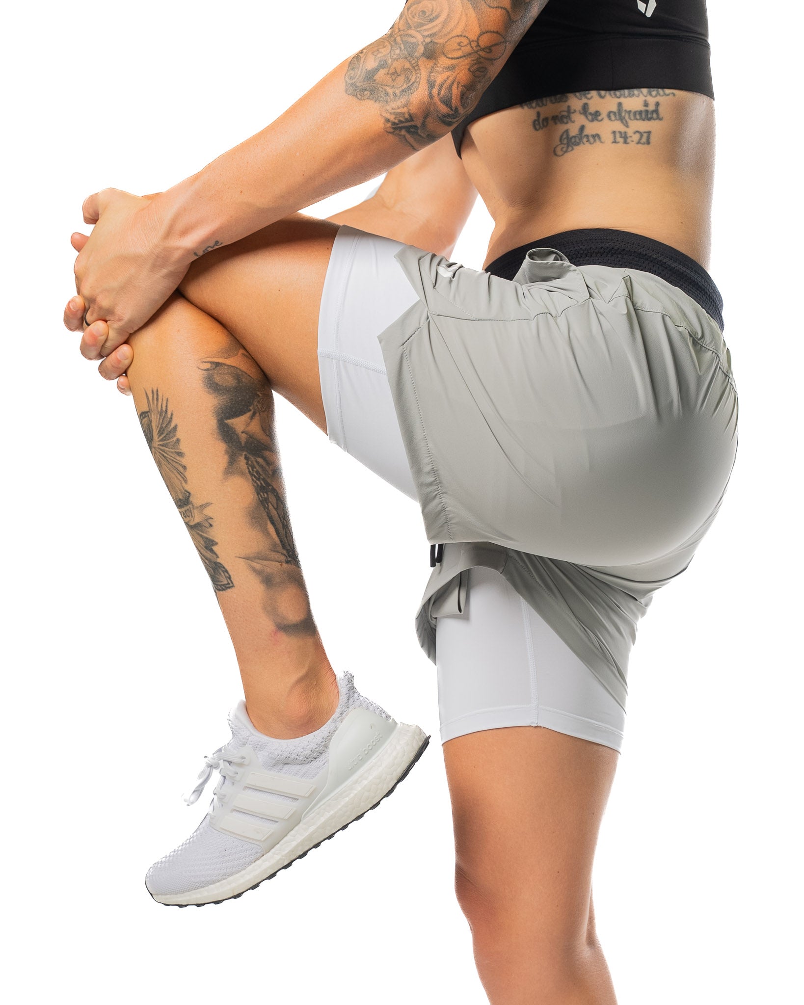 EVO Shorts V3 - SILVER w/ White Compression