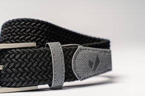 Novel Braided Stretch Belt - Carbon Grey