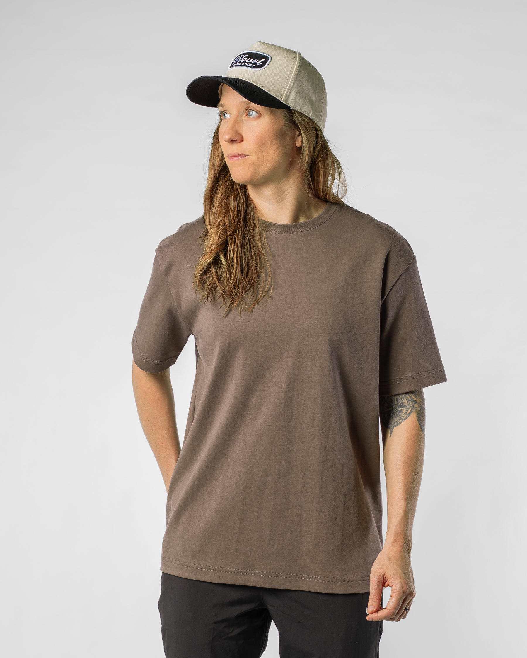 Drop Shoulder Tee - MUSHROOM