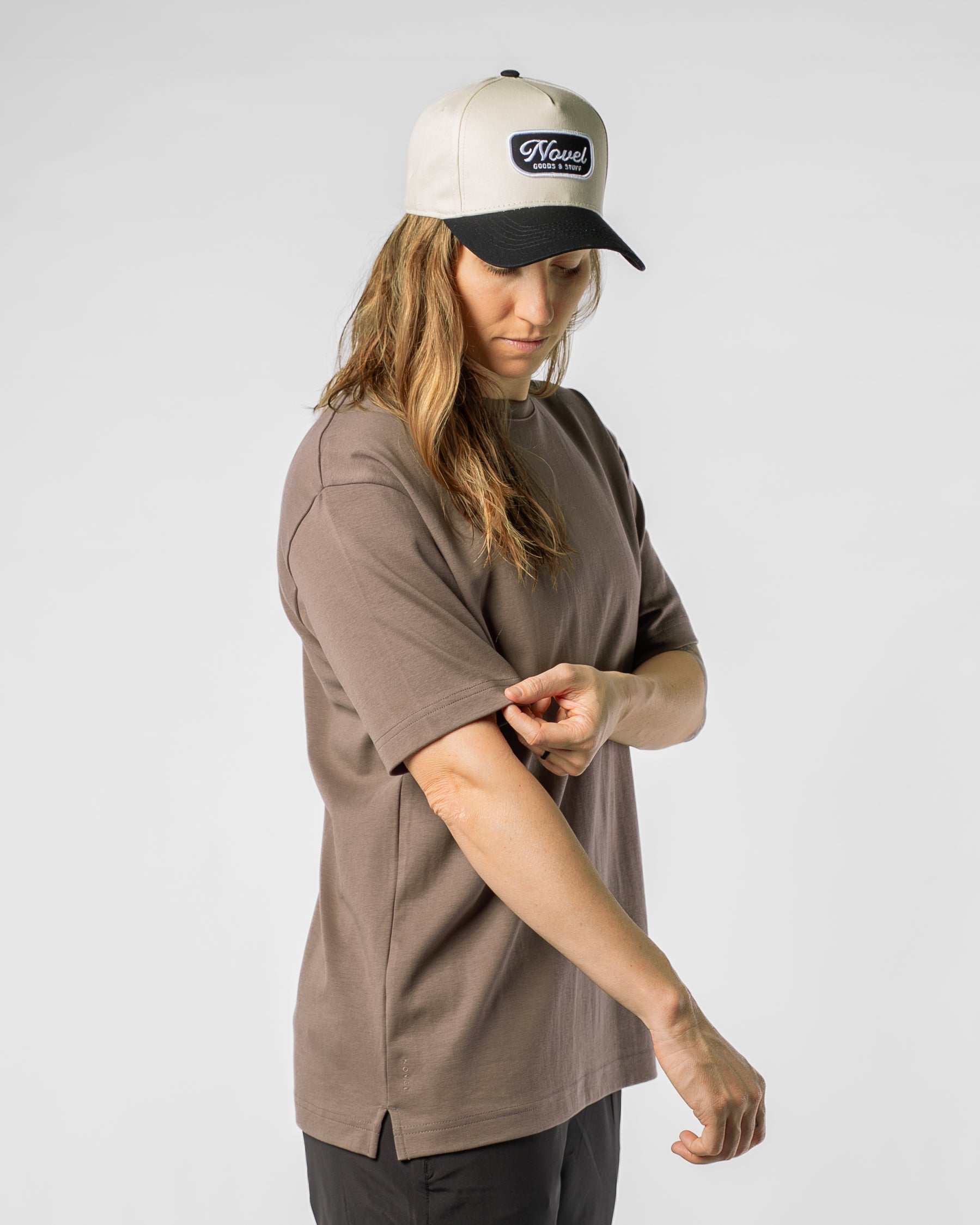 Drop Shoulder Tee - MUSHROOM