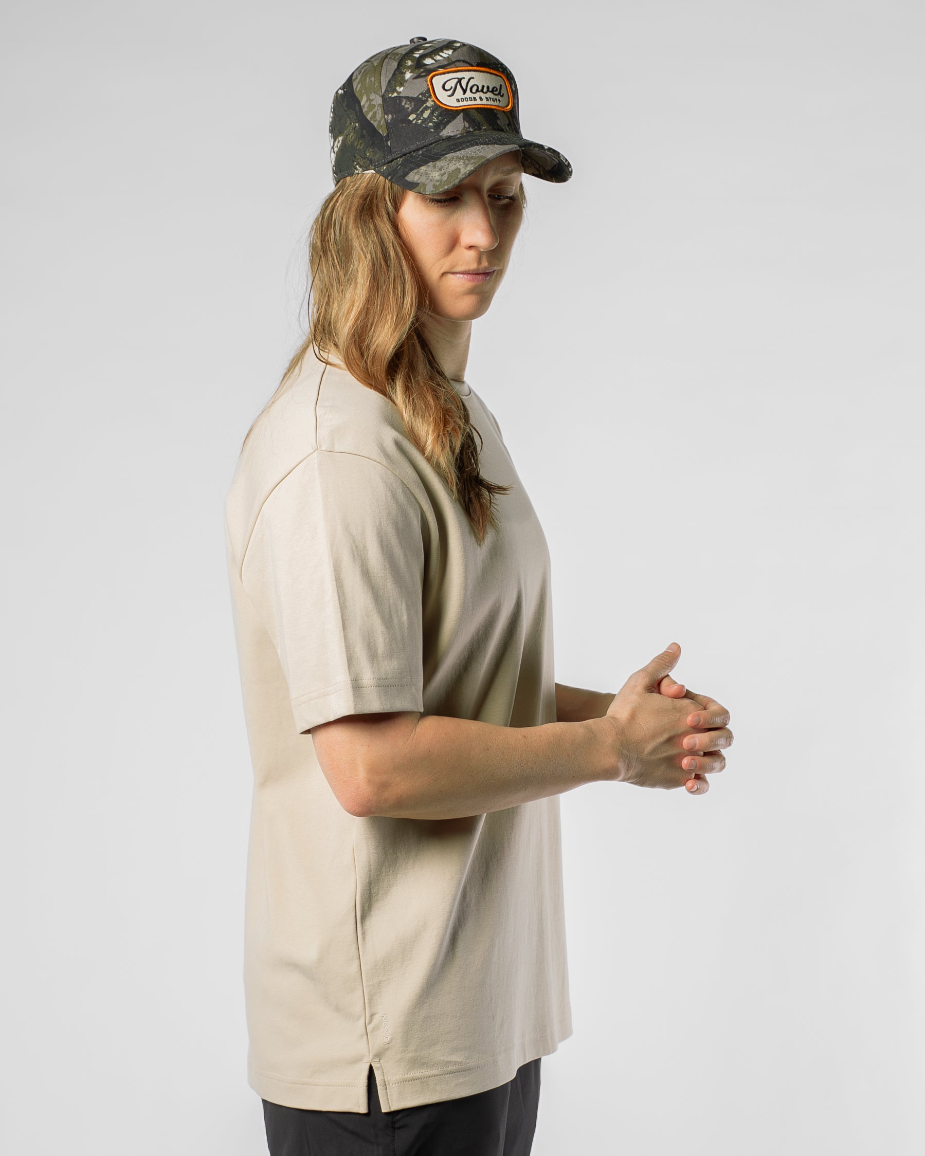 Drop Shoulder Tee - TAN
