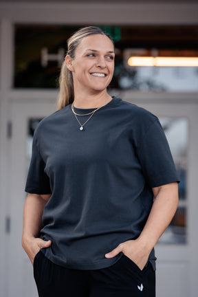 Drop Shoulder Tee - CHARCOAL