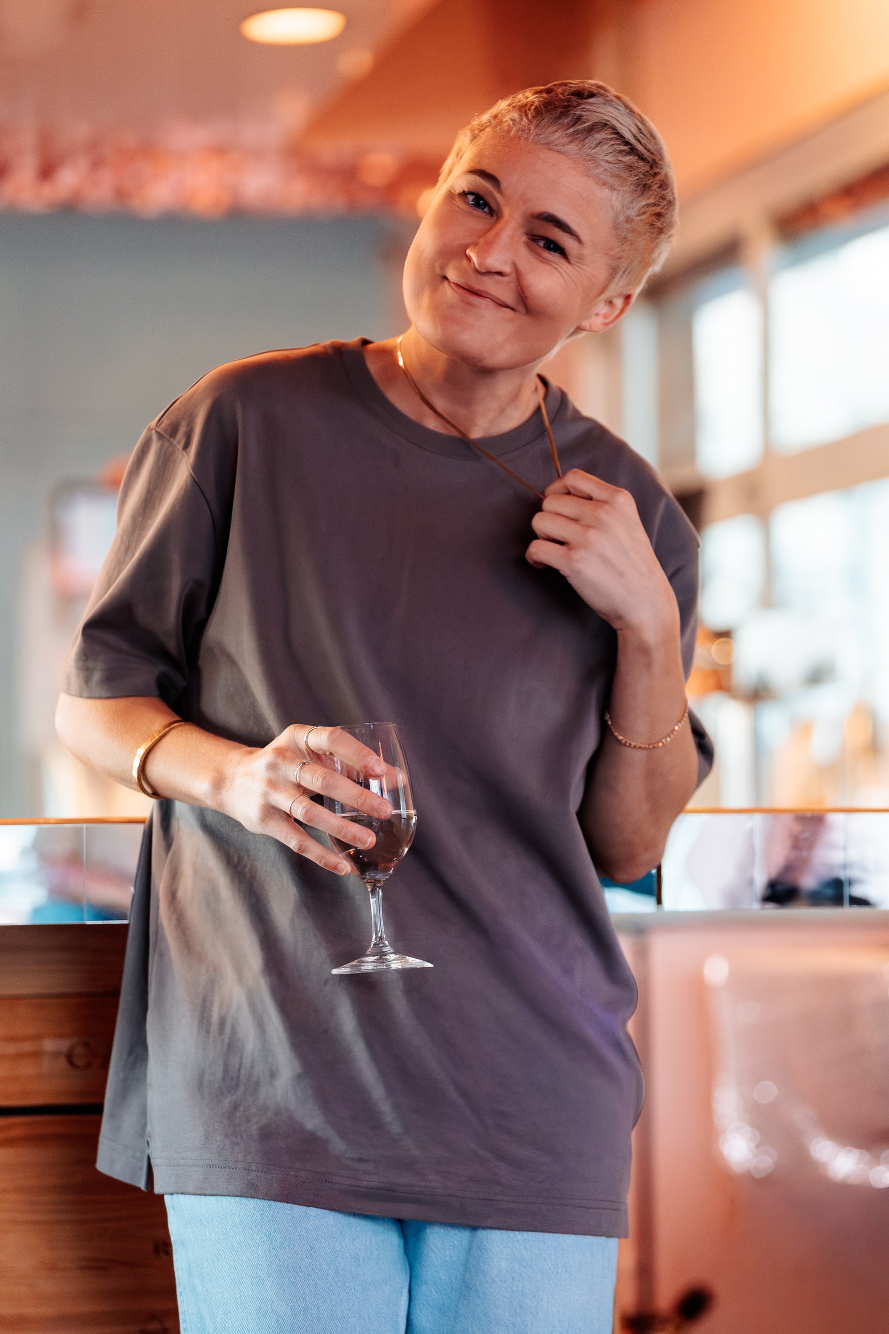 Drop Shoulder Tee - MUSHROOM