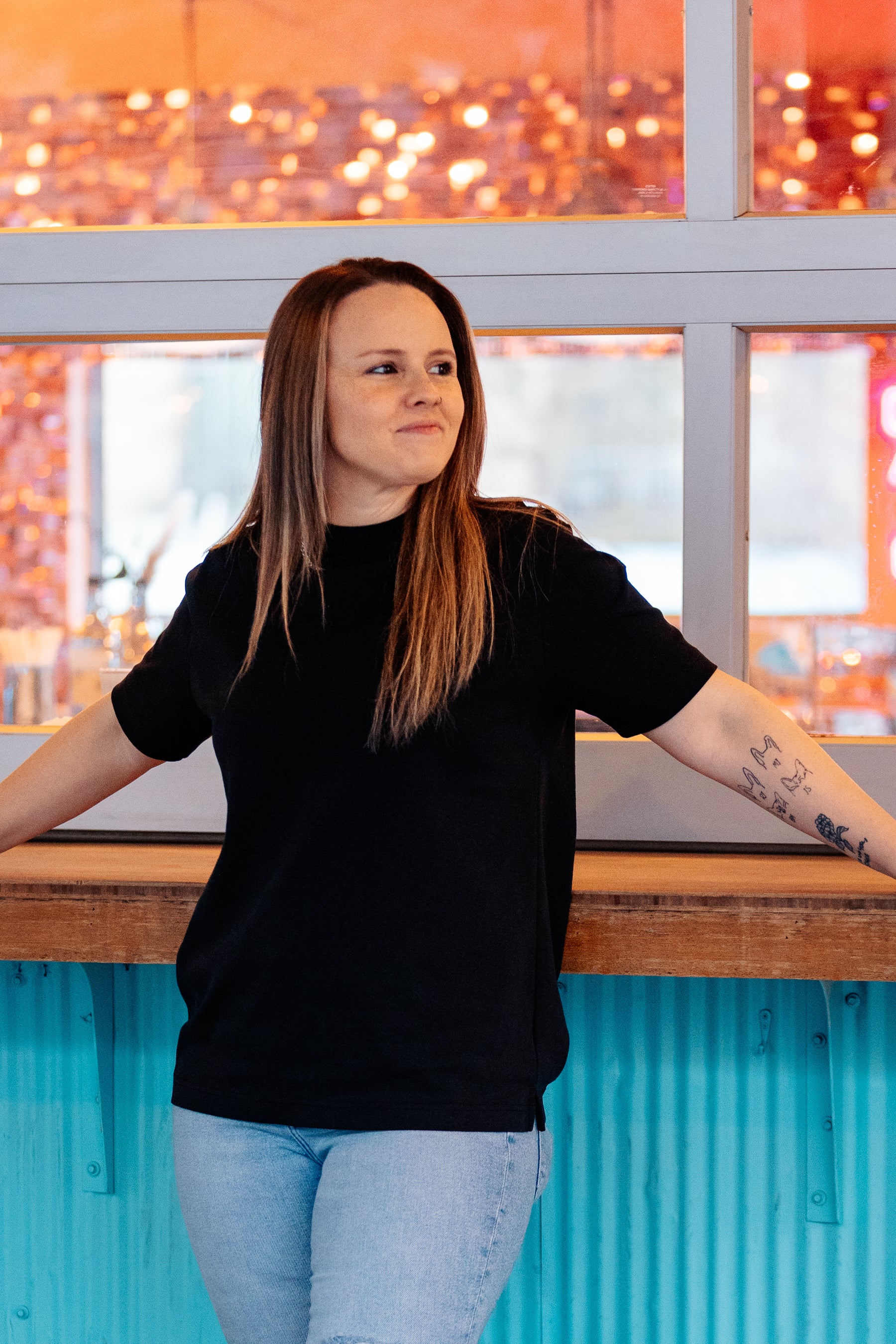 Drop Shoulder Tee - BLACK