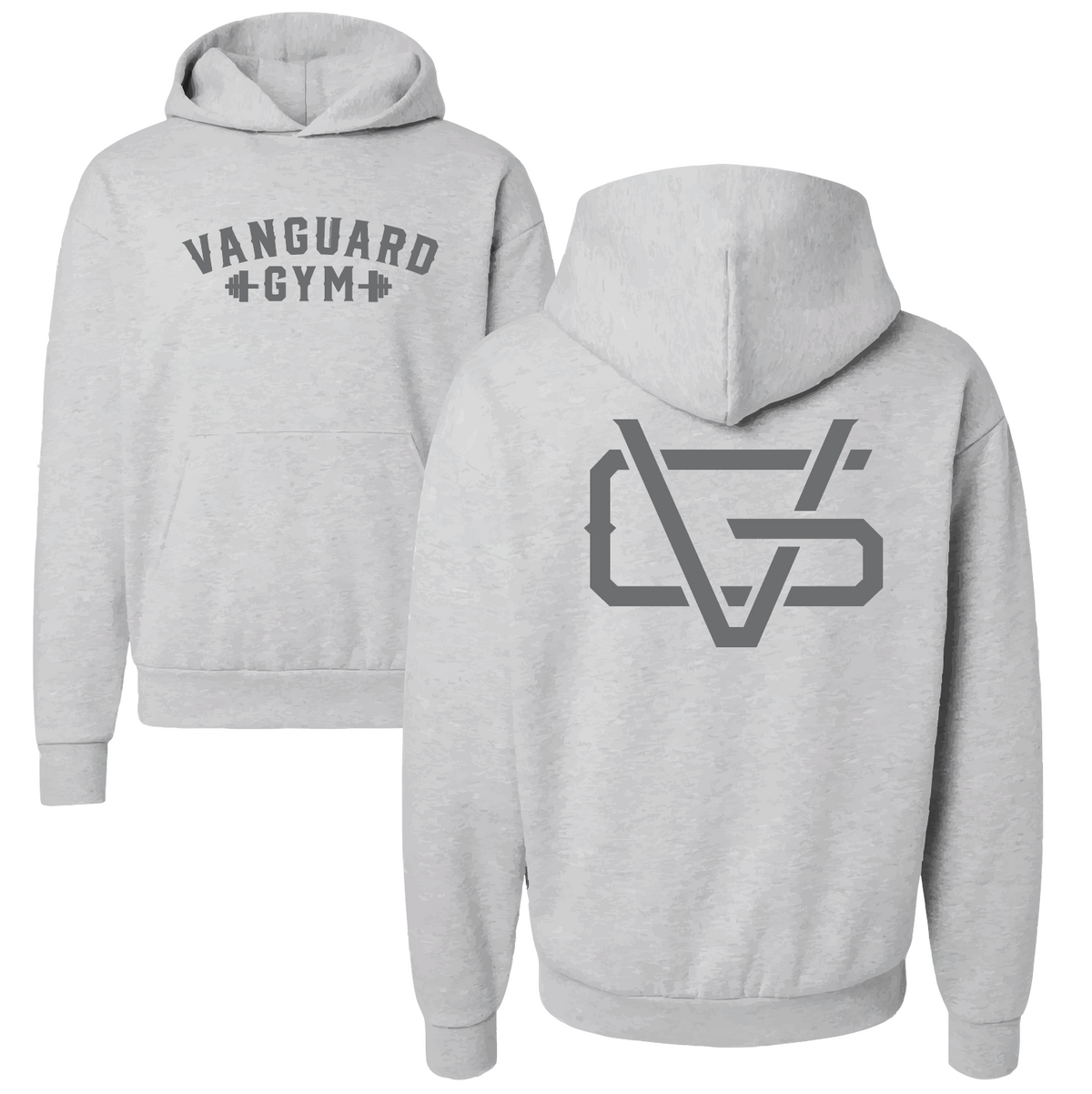 VG Old School Barbell Hoodie - Heather Grey