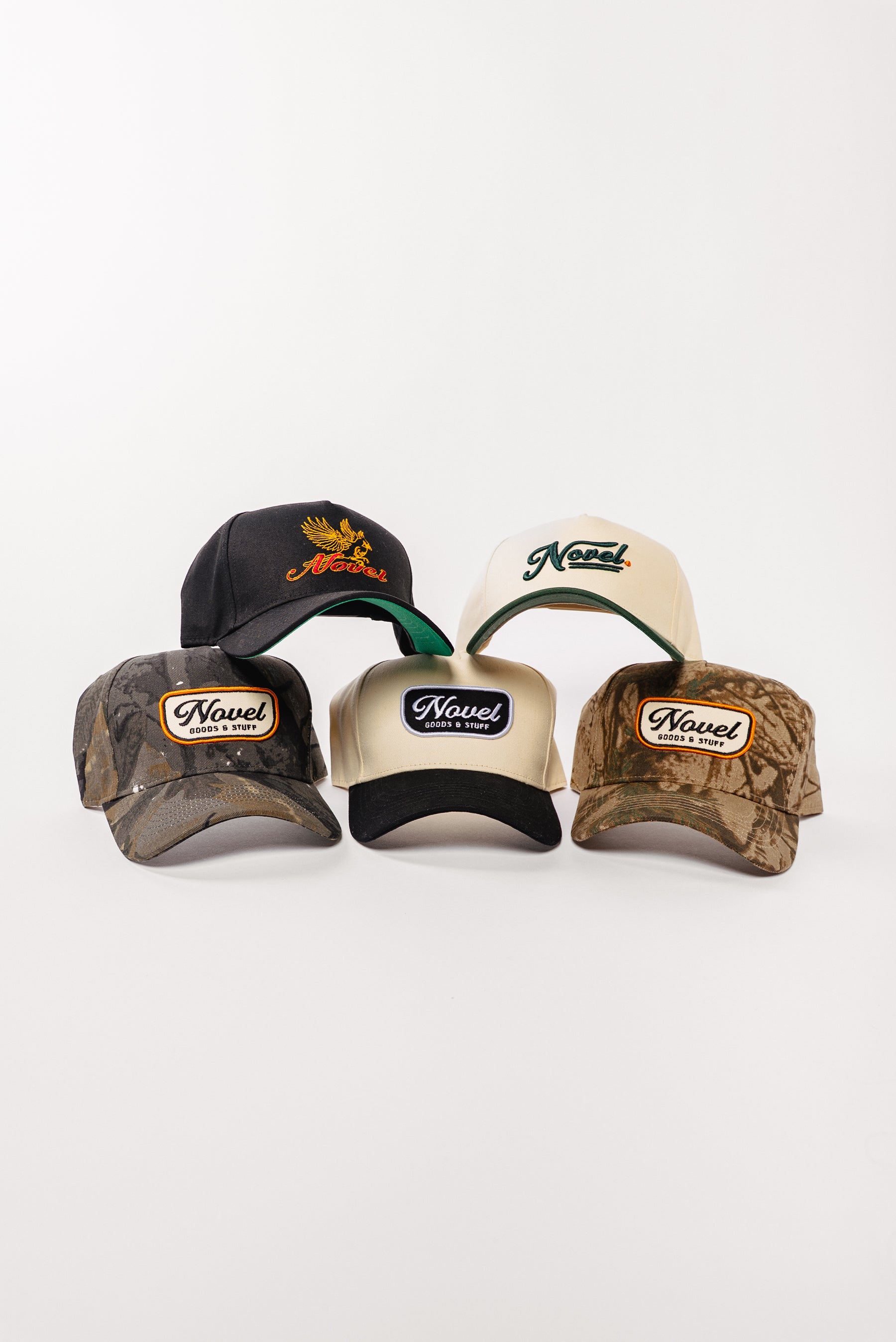 NOVEL SCRIPT SNAPBACK - GREEN/ORANGE/CREAM